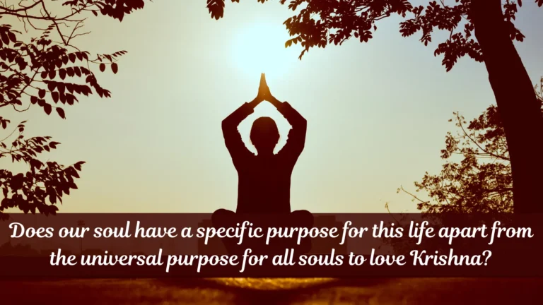 Does our soul have a specific purpose for this life apart from the universal purpose for all souls to love Krishna?